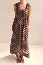 Load image into Gallery viewer, Indra Maxi Dress Choc Polka Dots
