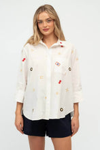Load image into Gallery viewer, Fable Embroidered Cotton Shirt White
