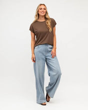 Load image into Gallery viewer, Drape Cap Sleeve Tee Mousse | Label Of Love
