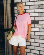 Load image into Gallery viewer, Effy Contrast Tee Pink Red Paper Heart
