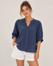 Load image into Gallery viewer, Xera Cotton Blend Top Navy
