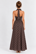 Load image into Gallery viewer, Dahlia Maxi Dress Brown Polka
