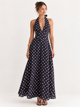 Load image into Gallery viewer, Brielle Maxi Dress Brown Polka
