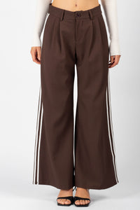 Townie White Stripe Pants Chocolate