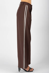 Townie White Stripe Pants Chocolate