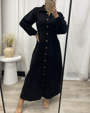 Load image into Gallery viewer, Aradia Long Sleeve Denim Dress Black
