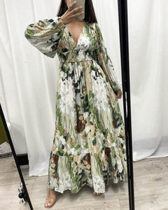 Aspen Maxi Dress Green Print