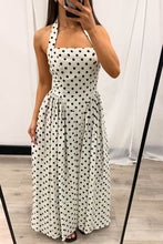 Load image into Gallery viewer, Noella Halter Maxi Dress Cream Polka
