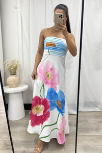 Luss Maxi Dress White Florals