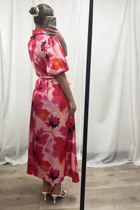 Carmen Maxi Dress Pink Orange Floral