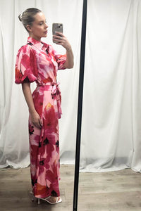 Carmen Maxi Dress Pink Orange Floral