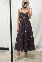 Load image into Gallery viewer, Bev Maxi Dress Brown Polka
