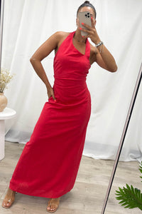 Sabine Cotton Maxi Dress Red