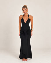 Load image into Gallery viewer, Emily Halter Neck Maxi Dress Black
