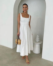 Load image into Gallery viewer, Zirra Stretch Denim Midi Dress Off White
