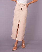 Load image into Gallery viewer, Daisie Button Up Midi Skirt Beige
