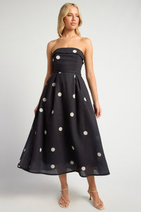 Polka Dots Midi Dress With Pockets