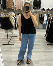 Load image into Gallery viewer, Chiara Shirred Cotton Top Black
