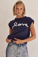 Load image into Gallery viewer, Love Sweater Vest Navy / White
