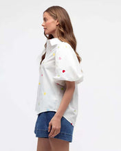 Load image into Gallery viewer, Amore Heart Cotton Shirt White

