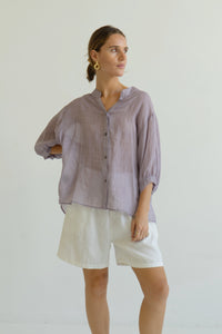 Worthier Carter Linen Shirt Lavender