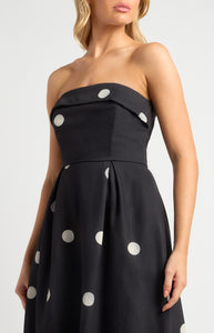 Polka Dots Midi Dress With Pockets