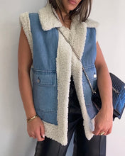 Load image into Gallery viewer, Lori Sherpa Vest Denim
