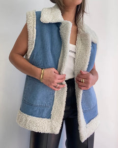 Lori Sherpa Vest Denim