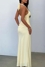 Load image into Gallery viewer, Lina Halter Maxi Dress Lemon
