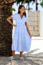 Load image into Gallery viewer, Bonnie Midi Dress Blue Gingham
