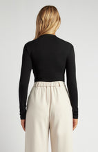 Load image into Gallery viewer, Ruched Details Jersey Top Black
