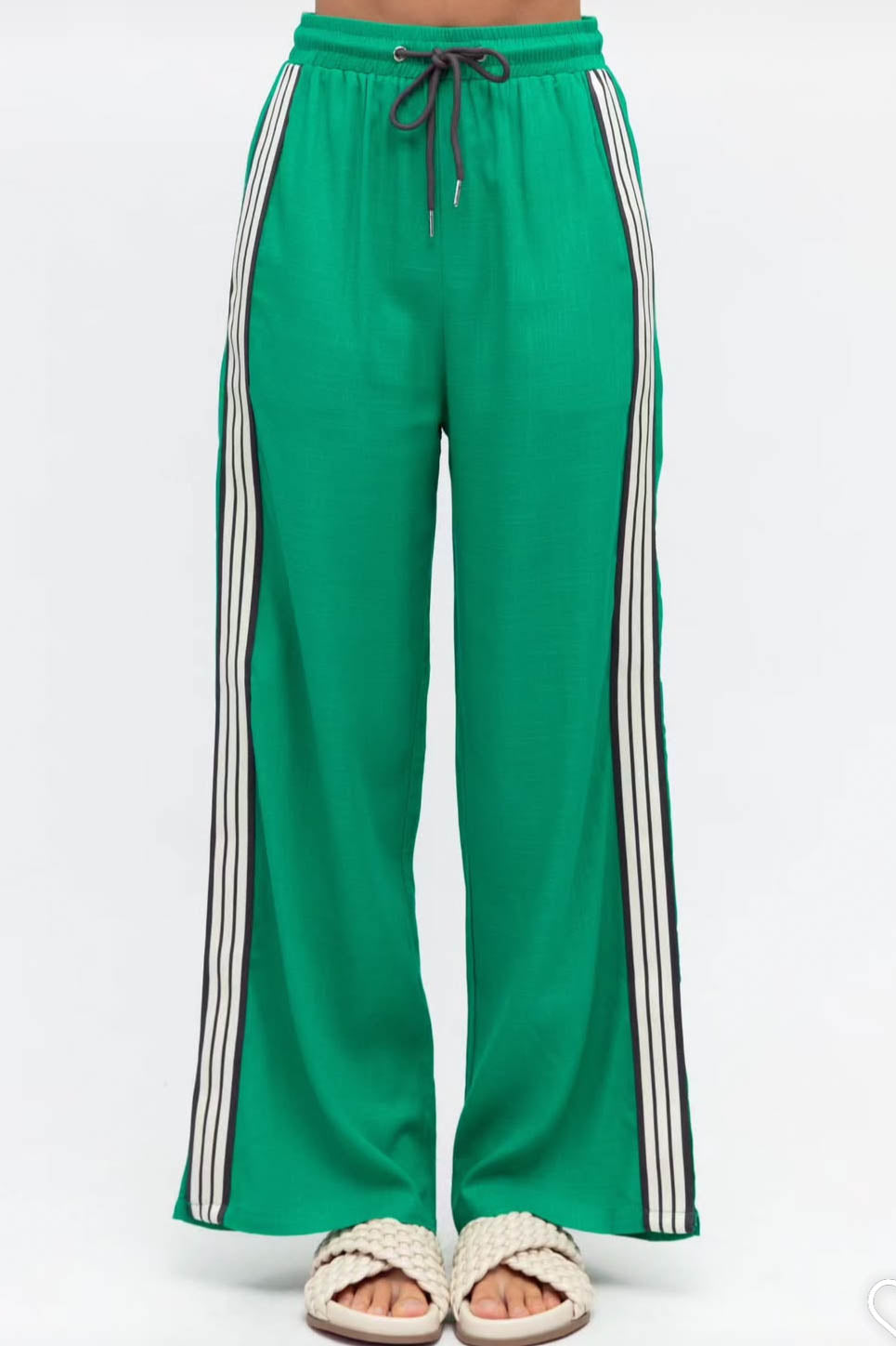 Noah Pant Green White Stripes