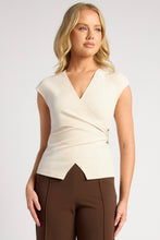 Load image into Gallery viewer, Aveline Jersey Top With Gold Buckle Beige
