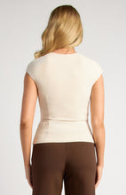 Load image into Gallery viewer, Aveline Jersey Top With Gold Buckle Beige
