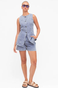 Paper Heart Jamma Denim Vest Mid Wash