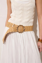 Load image into Gallery viewer, Carmen Straw Metal Belt Tan
