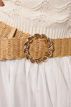 Load image into Gallery viewer, Carmen Straw Metal Belt Tan
