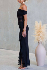 Kiarna Maxi Dress Black Mesh