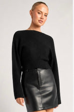 Load image into Gallery viewer, Boat Neck Fluffy Knit Black
