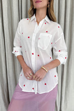 Load image into Gallery viewer, Heart Embroidery Cotton Shirt White
