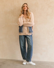 Load image into Gallery viewer, Zola Denim Detail Knit Cardi
