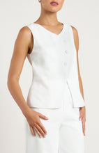 Load image into Gallery viewer, Asymmetric Linen Blend Vest White
