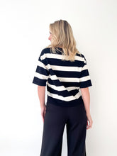 Load image into Gallery viewer, Bold Stripe Knit Top Black
