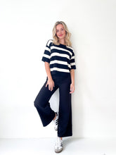 Load image into Gallery viewer, Bold Stripe Knit Top Black
