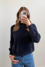 Load image into Gallery viewer, Adela Fluffy Knit Jumper Navy
