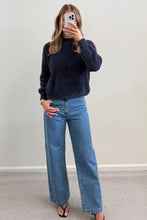 Load image into Gallery viewer, Adela Fluffy Knit Jumper Navy
