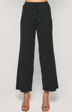 Load image into Gallery viewer, Ribbed Wide Leg Knit Pants Black
