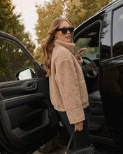 Load image into Gallery viewer, Thea Teddy Jacket Tan
