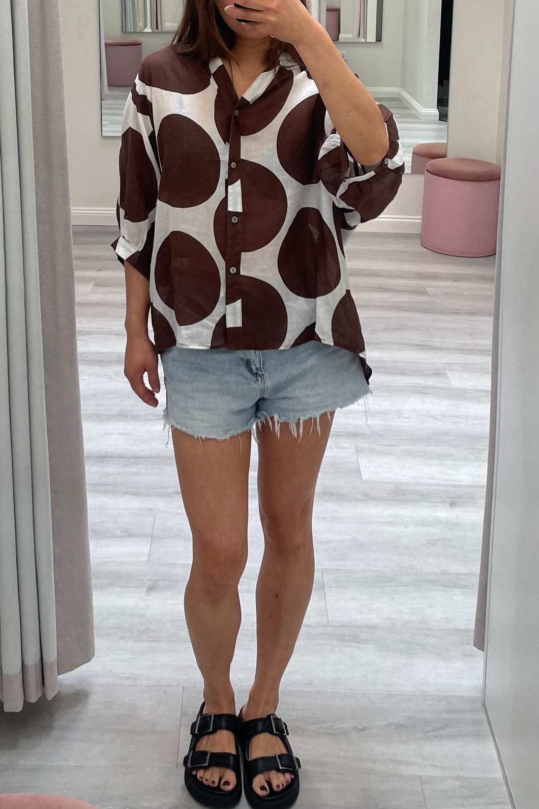 Coco Linen Blouse Choc Worthier