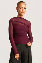 Load image into Gallery viewer, Raphaella Mesh Top Mulberry
